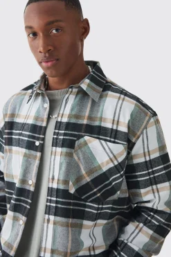 Oversized Check Shirt | BoohooMAN UK