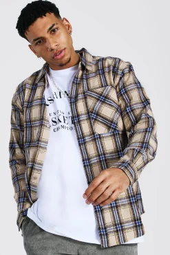 Oversized Check Shirt | BoohooMAN UK