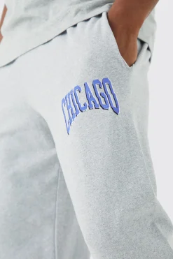 Oversized Chicago Varsity Jogger | BoohooMAN UK