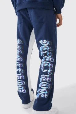Oversized Chrome Graphic Gusset Tracksuit | BoohooMAN UK