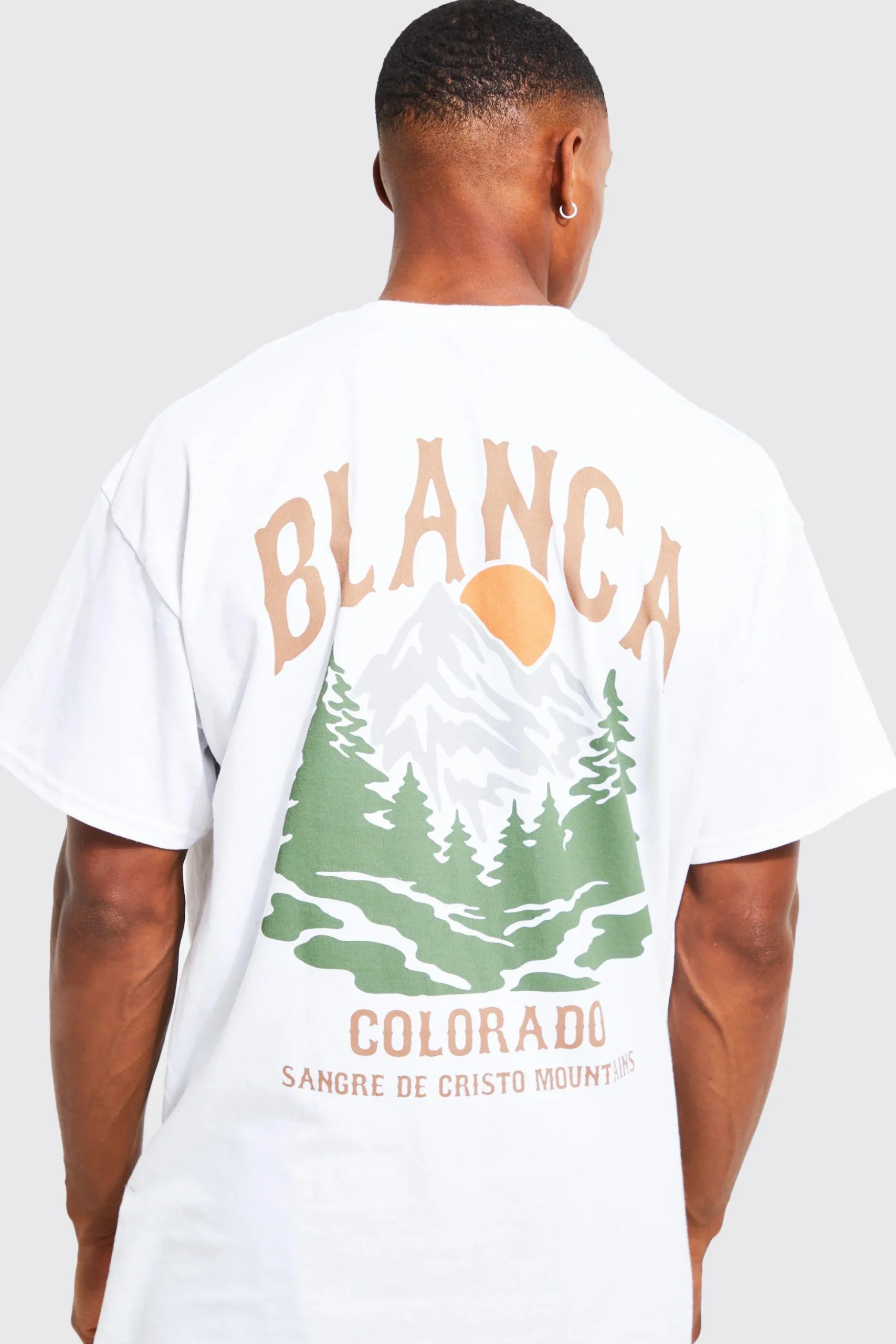 Oversized Colorado Mountains Graphic T-shirt | BoohooMAN UK
