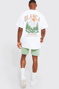 Oversized Colorado Mountains Graphic T-shirt | BoohooMAN UK
