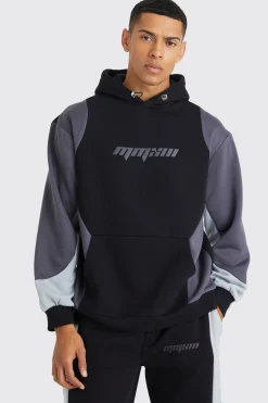 Oversized Colour Block Hooded Tracksuit | BoohooMAN UK