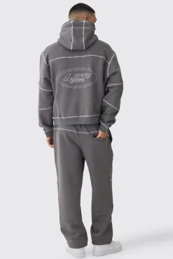 Oversized Contrast Stitch Seam Detail Jogger | BoohooMAN UK
