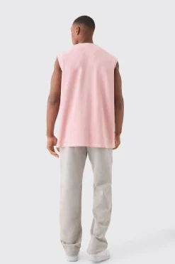 Oversized Contrast Waffle Tank | BoohooMAN UK