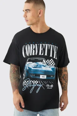 Oversized Corvette License T-shirt | BoohooMAN UK