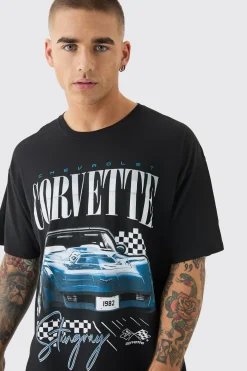 Oversized Corvette License T-shirt | BoohooMAN UK