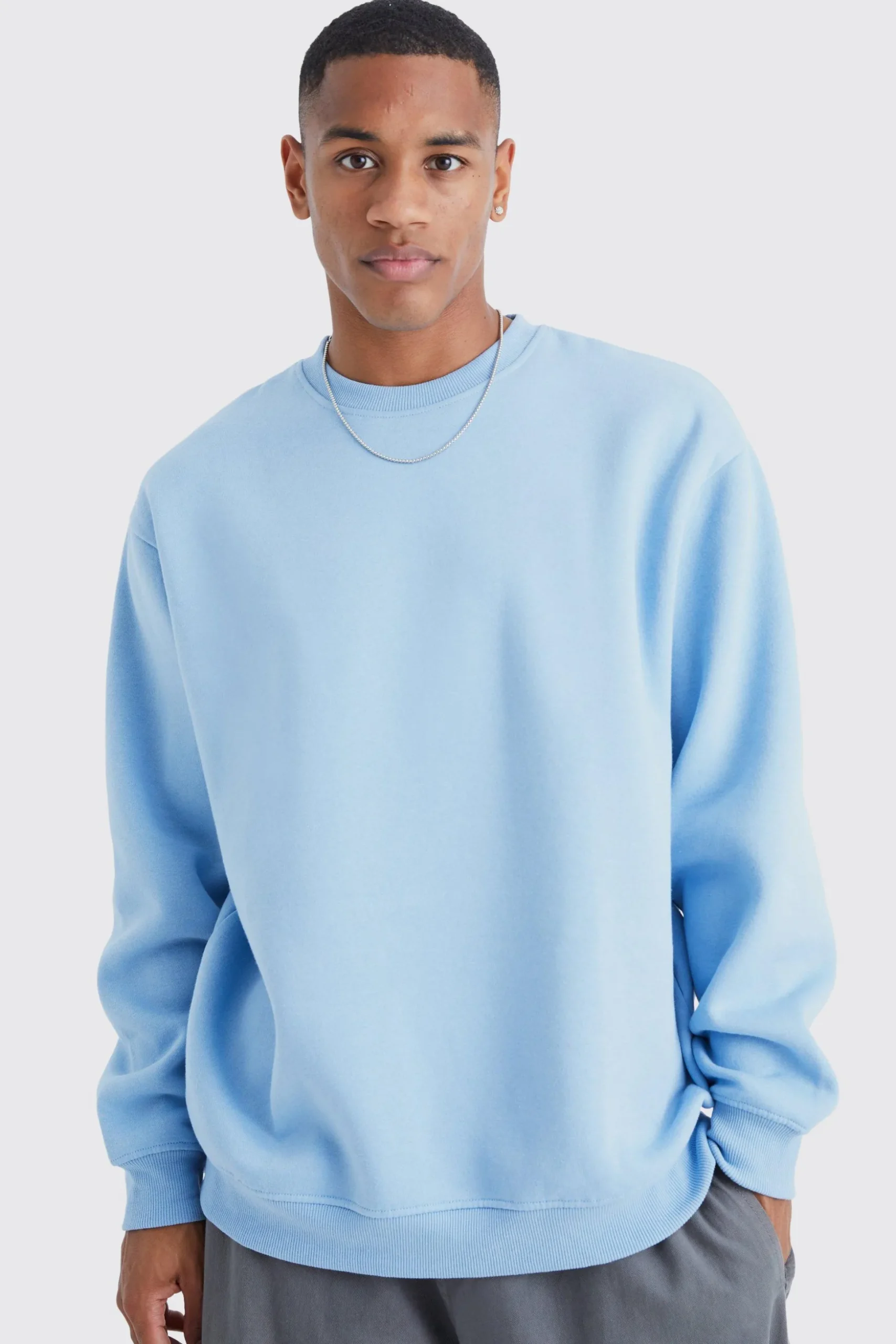 Oversized Crew Neck Sweatshirt | BoohooMAN UK