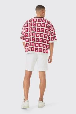 Oversized Crochet Knit T-shirt | BoohooMAN UK