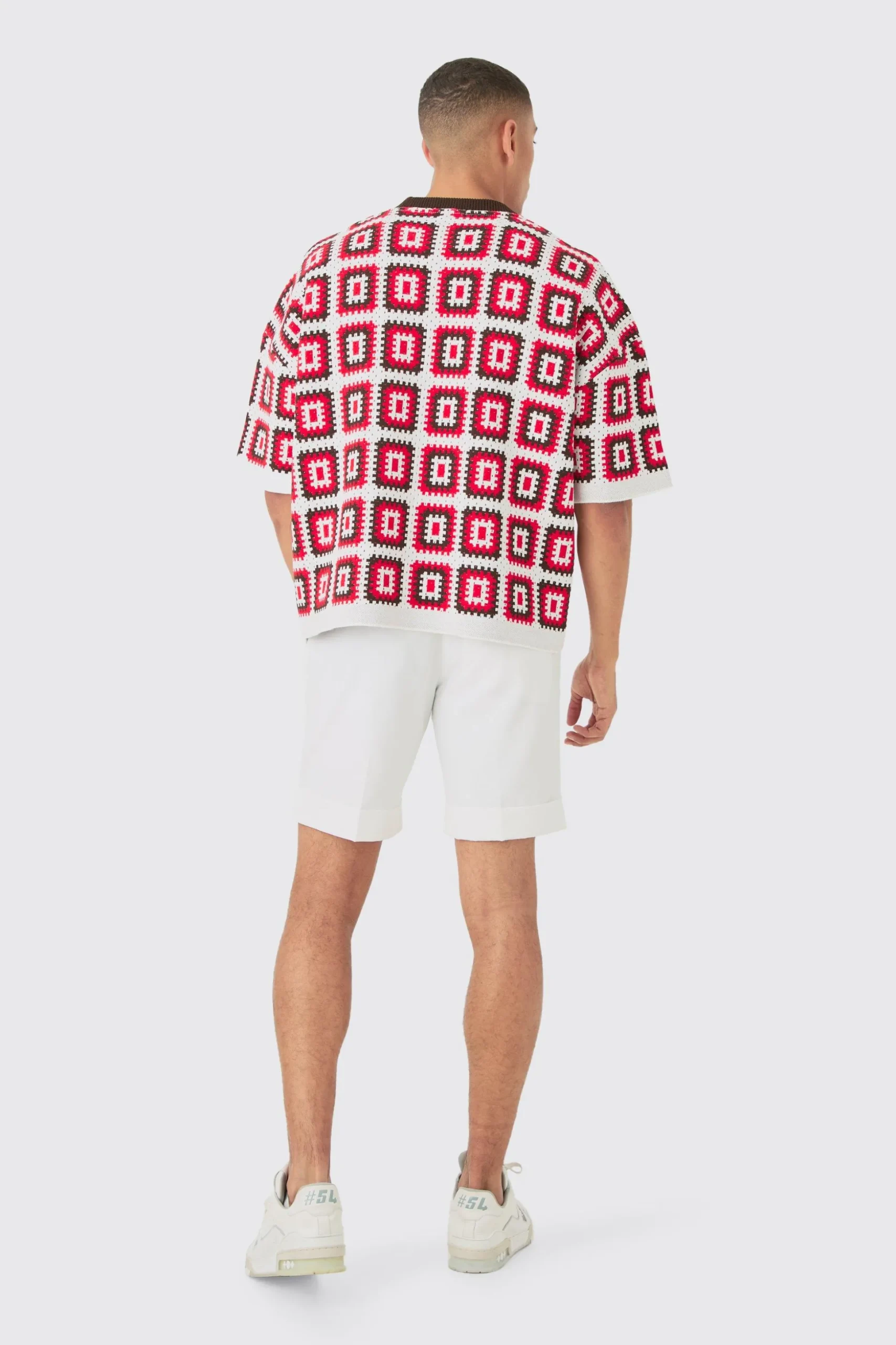 Oversized Crochet Knit T-shirt | BoohooMAN UK