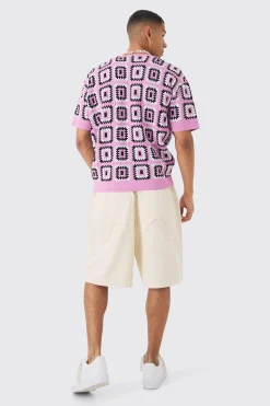 Oversized Crochet Knit T-shirt | BoohooMAN UK