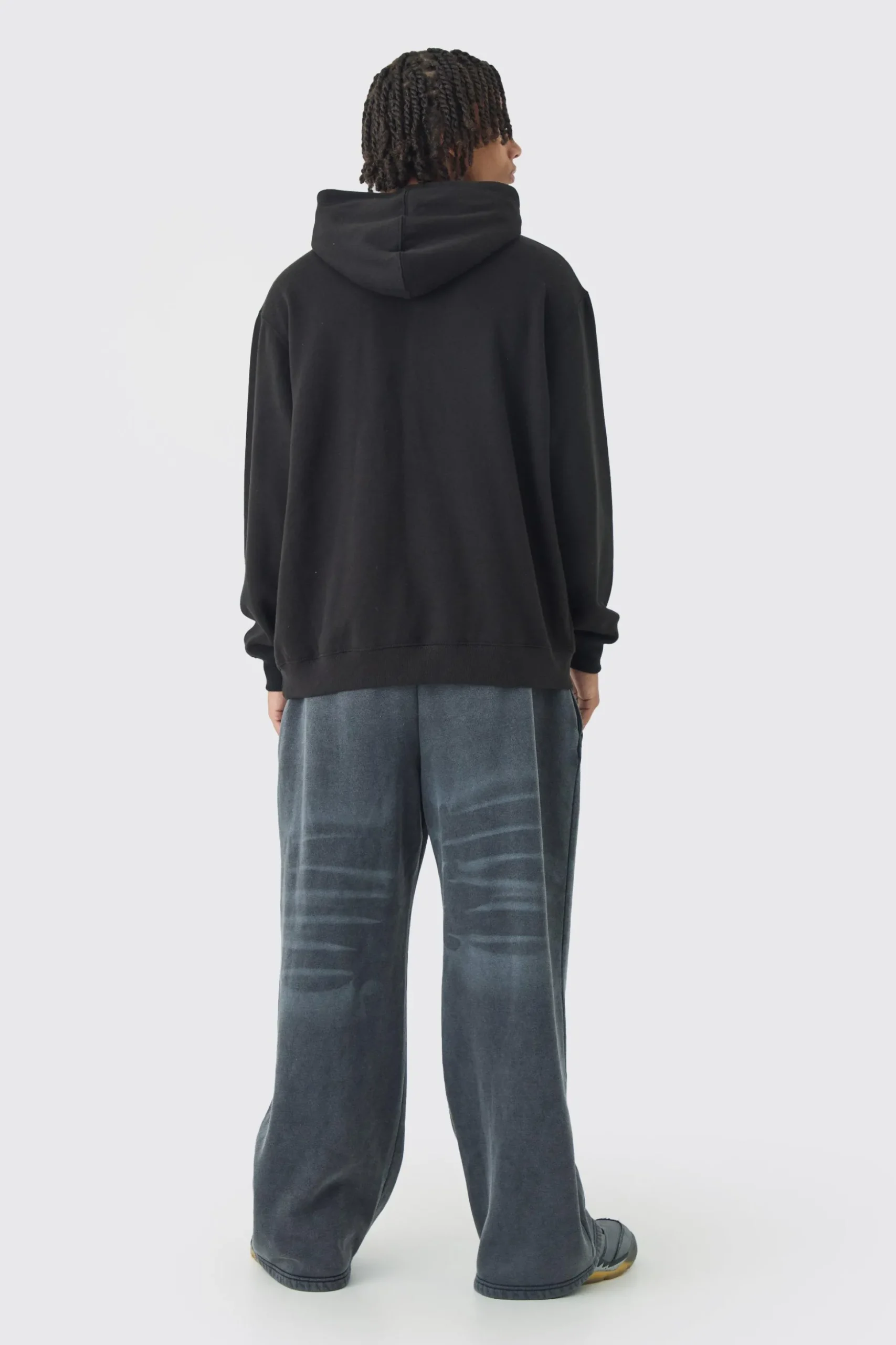 Oversized Cross Print Hoodie | BoohooMAN UK