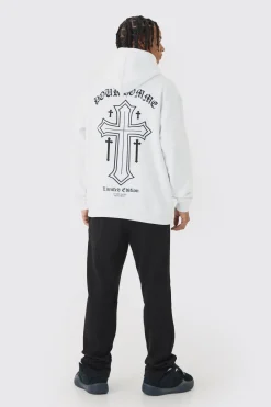 Oversized Cross Print Tracksuit | BoohooMAN UK