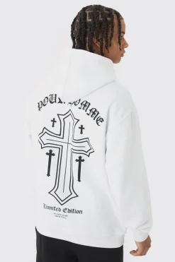 Oversized Cross Print Tracksuit | BoohooMAN UK