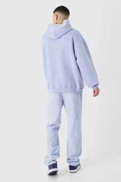 Oversized 3d Embroidered Ofcl Man Hoodie | BoohooMAN UK