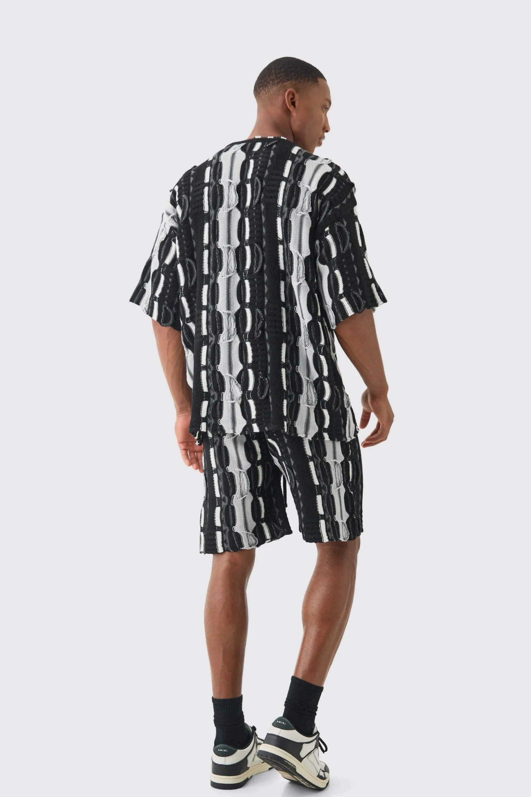 Oversized 3D Knitted T-shirt | BoohooMAN UK