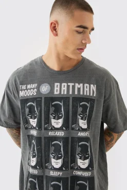Oversized DC Batman License Wash T-shirt | BoohooMAN UK