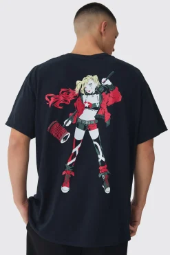 Oversized DC Harley Quinn License Print T-Shirt | BoohooMAN UK