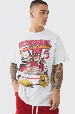 Oversized Deadpool Cereal License Print T-shirt | BoohooMAN UK