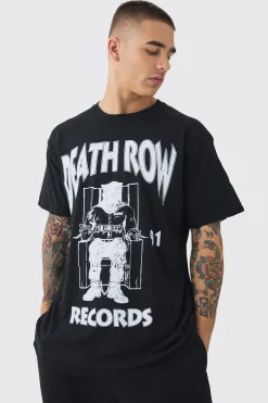 Oversized Death Row Records License Print T-shirt | BoohooMAN UK