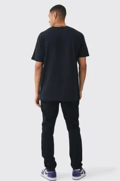 Oversized Deep Purple Band License Print T-Shirt | BoohooMAN UK