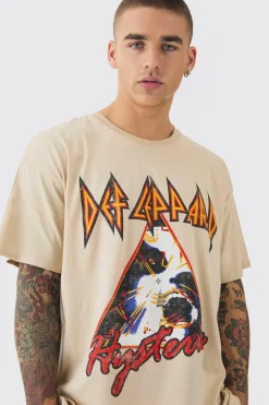 Oversized Def Leppard Tour Wash License T-shirt | BoohooMAN UK
