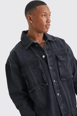 Oversized Denim Boilersuit | BoohooMAN UK