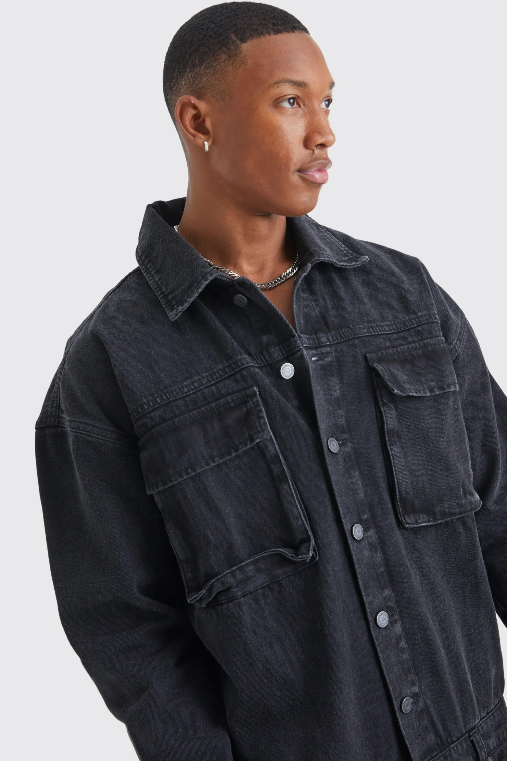 Oversized Denim Boilersuit | BoohooMAN UK