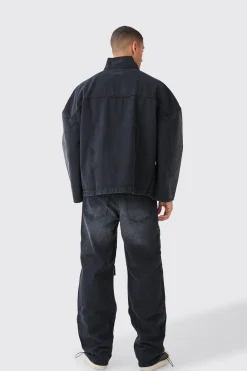 Oversized Denim Jacket And Jeans Set | BoohooMAN UK