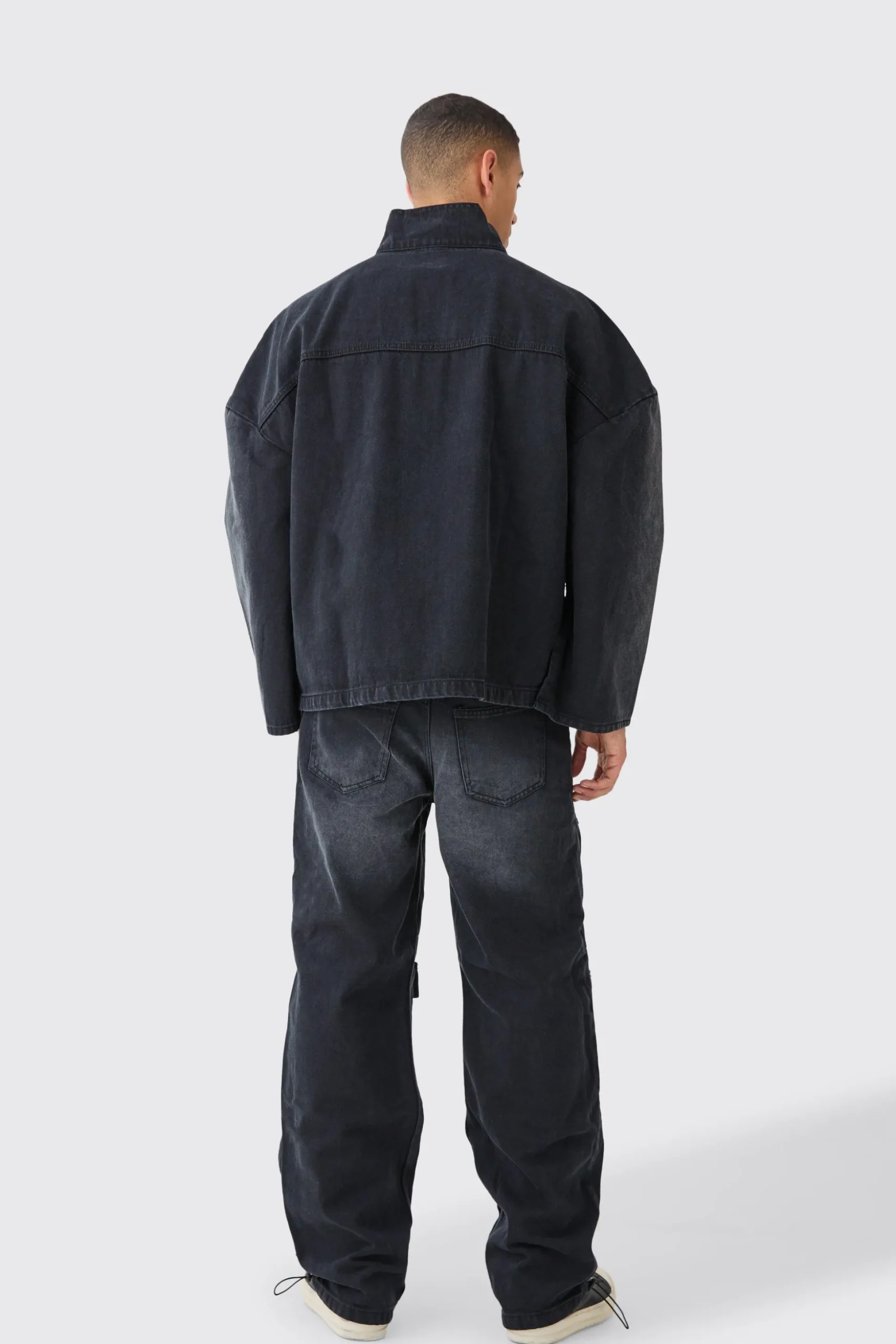 Oversized Denim Jacket And Jeans Set | BoohooMAN UK