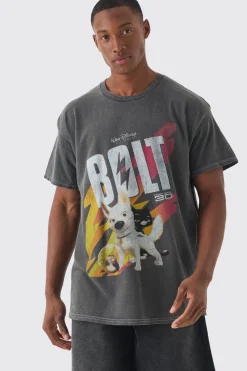 Oversized Disney Bolt License Print T-shirt | BoohooMAN UK