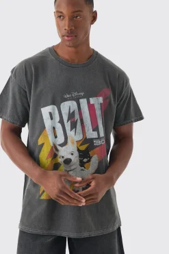 Oversized Disney Bolt License Print T-shirt | BoohooMAN UK
