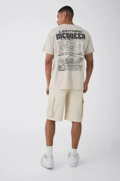 Oversized Disney Cars Wash License Print T-shirt | BoohooMAN UK