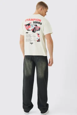 Oversized Disney Cars Wash License Print T-Shirt | BoohooMAN UK
