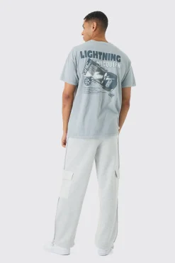 Oversized Disney Cars Wash License Print T-Shirt | BoohooMAN UK