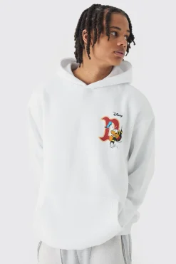 Oversized Disney Donald Duck License Print Hoodie | BoohooMAN UK