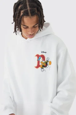 Oversized Disney Donald Duck License Print Hoodie | BoohooMAN UK