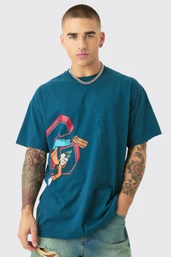Oversized Disney Goofy License T-shirt | BoohooMAN UK