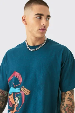 Oversized Disney Goofy License T-shirt | BoohooMAN UK