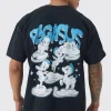 Oversized Disney Hercules License Print T-shirt | BoohooMAN UK