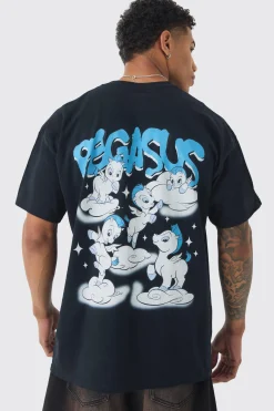 Oversized Disney Hercules License Print T-shirt | BoohooMAN UK