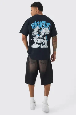 Oversized Disney Hercules License Print T-shirt | BoohooMAN UK