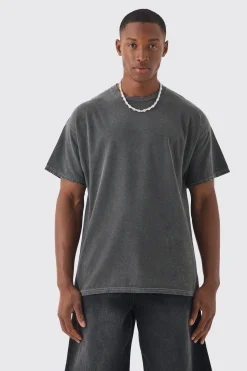 Oversized Disney Lilo And Stitch Wash License Back Print T-shirt | BoohooMAN UK