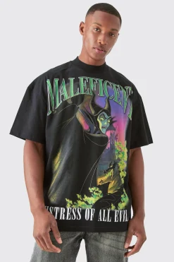 Oversized Disney Maleficent Large Scale License T-shirt | BoohooMAN UK