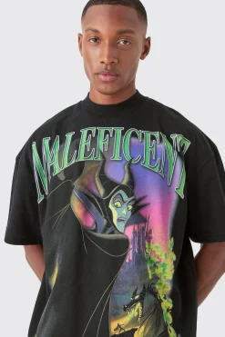 Oversized Disney Maleficent Large Scale License T-shirt | BoohooMAN UK