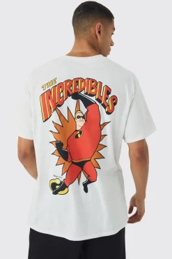 Oversized Disney Pixar The Incredibles License Print T-Shirt | BoohooMAN UK