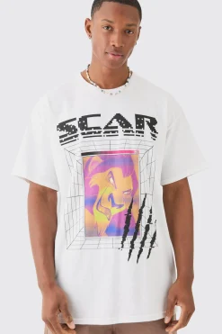 Oversized Disney Scar License T-shirt | BoohooMAN UK