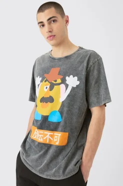 Oversized Disney Toy Story Anime Wash License T-shirt | BoohooMAN UK