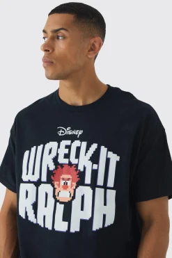 Oversized Disney Wreck It Ralph License Print T-Shirt | BoohooMAN UK