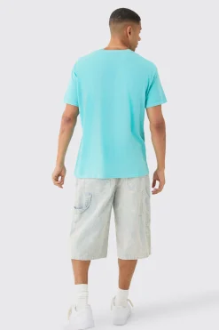 Oversized Distressed Neck Embroidered T-shirt | BoohooMAN UK
